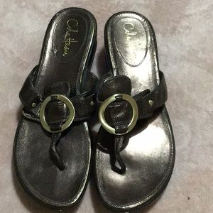 DESIGNER Cole Haan Bronze and Gold platforms.